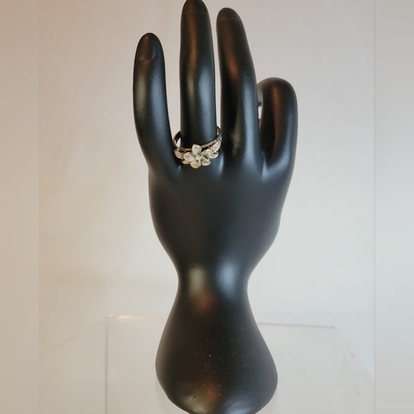 Vintage Flower ring 925 Sterling Silver size 7 - Picture 4 of 12